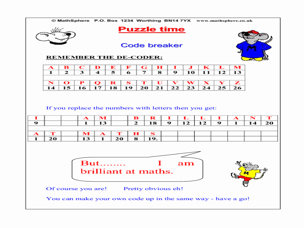 Code Breaker Worksheet Lovely Code Breaker Worksheet for 4th 6th Grade