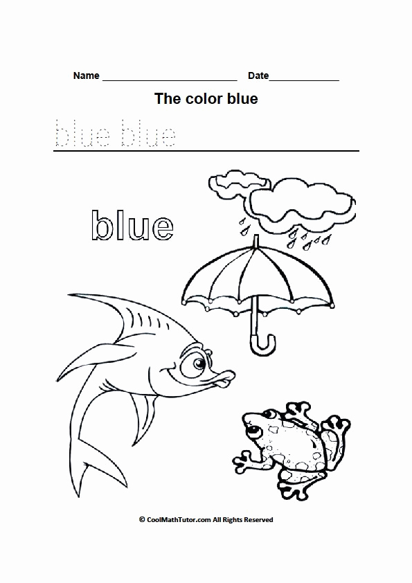 Color Blue Worksheets for Preschool Beautiful Color Blue Worksheets for Kindergarten