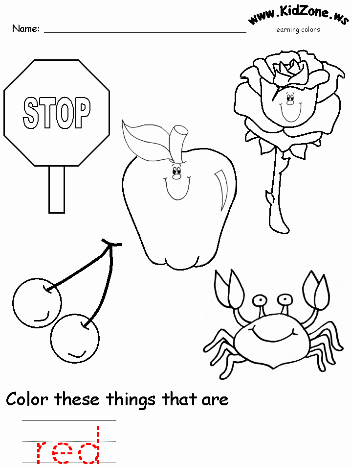 Color Red Worksheets for toddlers Fresh Color Red Worksheets for toddlers Coloring Home
