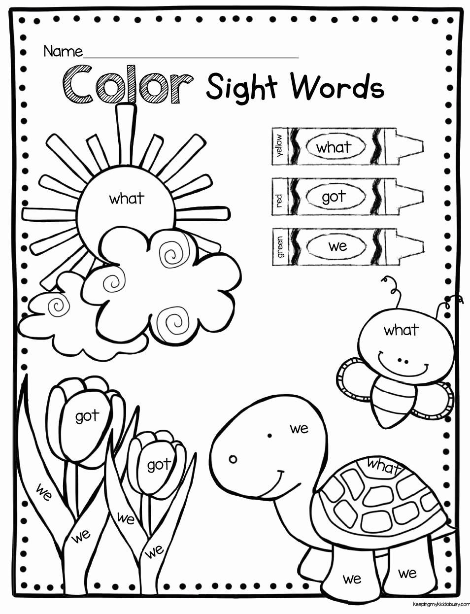 Color Sight Word Worksheets Best Of May In Kindergarten Freebies — Keeping My Kiddo Busy