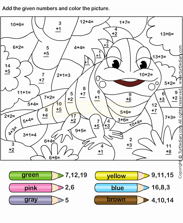 Coloring Addition Worksheet Lovely Color Addition Worksheets Free Printables for Several