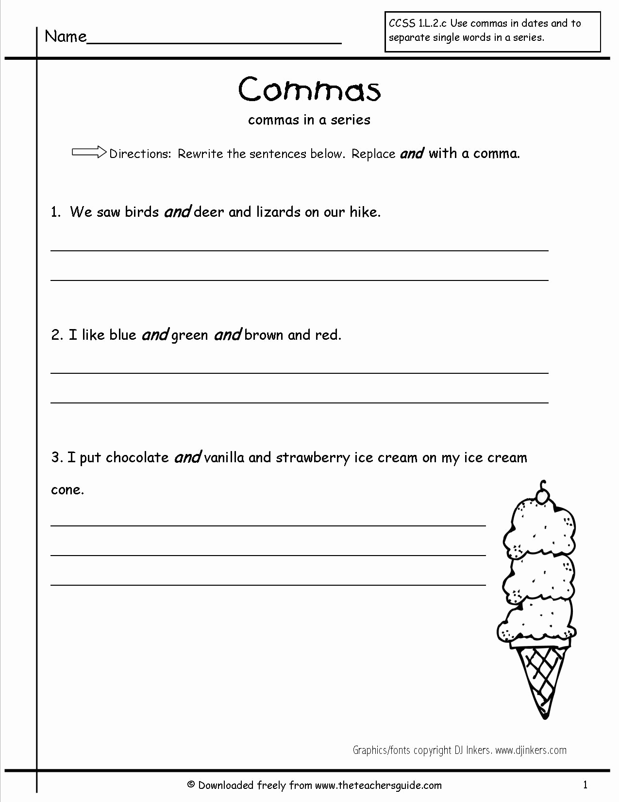 Comma Worksheets High School Pdf Best Of Mas In A Series Worksheet 1st Grade Worksheet List