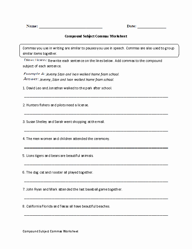 Commas Worksheet 4th Grade Elegant Pound Subject Mas Worksheet