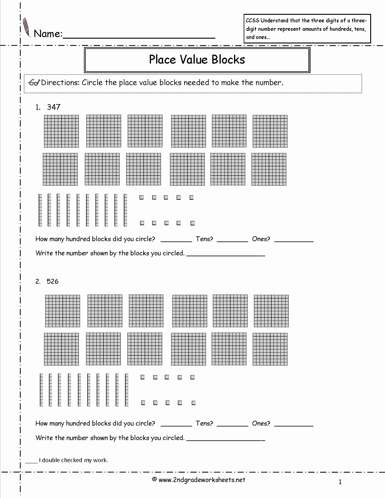 Common Core Worksheets Place Value Awesome 2nd Grade Math Mon Core State Standards Worksheets