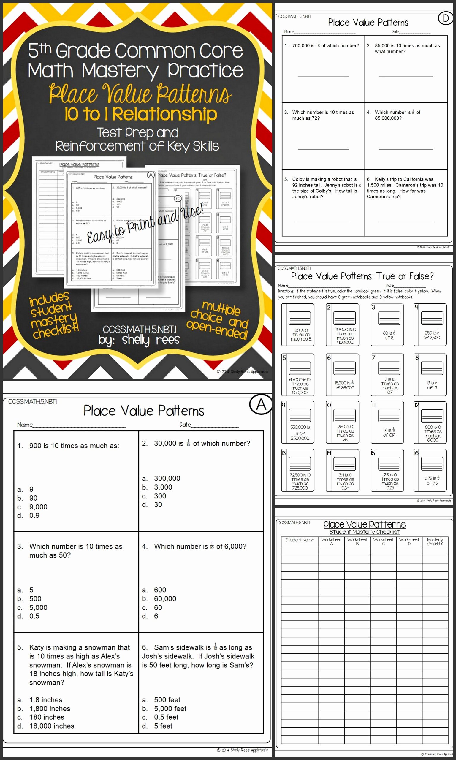 Common Core Worksheets Place Value Beautiful Place Value Patterns Worksheets 10 to 1 Relationships