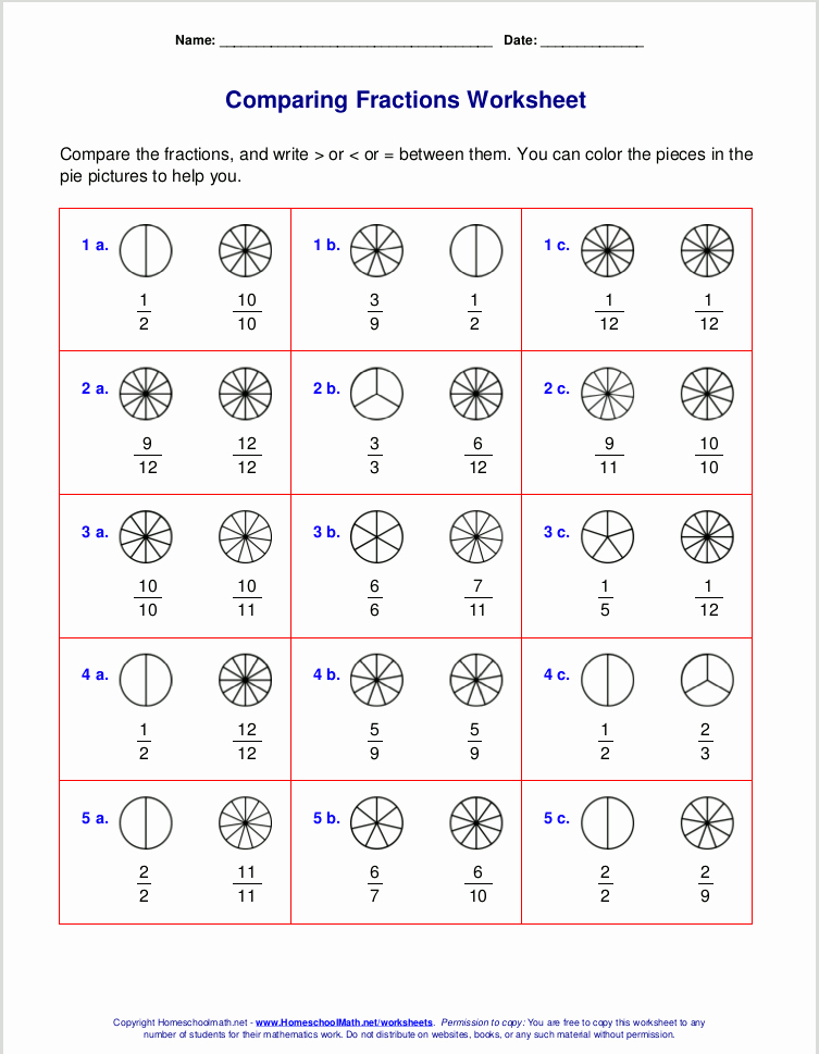 Comparing Fractions Third Grade Worksheet Best Of Free Worksheets for Paring or ordering Fractions