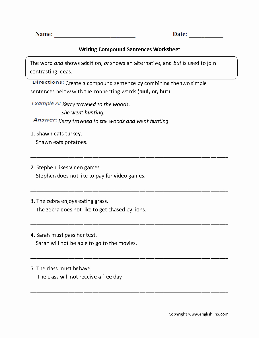 Complex Sentence Worksheets 3rd Grade Awesome Pound Sentences Worksheet 3rd Grade Free Worksheet