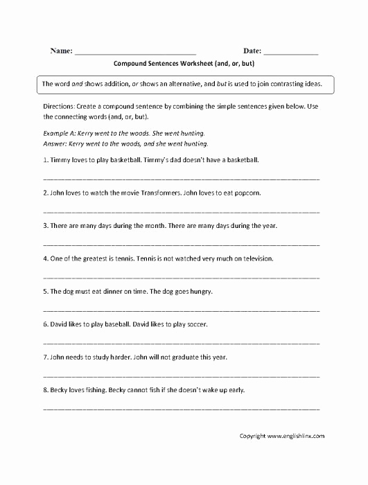 Complex Sentence Worksheets 4th Grade Beautiful 12 Pound Sentences Worksheet 4th Grade In 2020