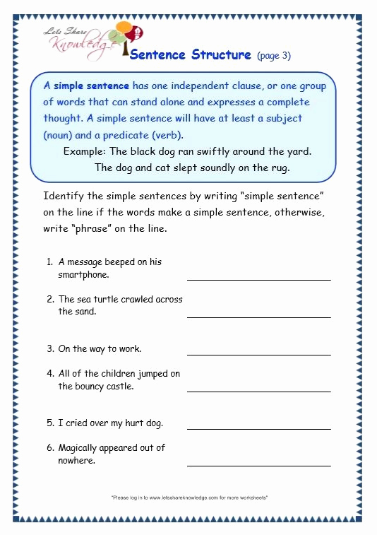 Complex Sentence Worksheets 4th Grade Beautiful Image Result for Phonic Worksheets for Sentence Building