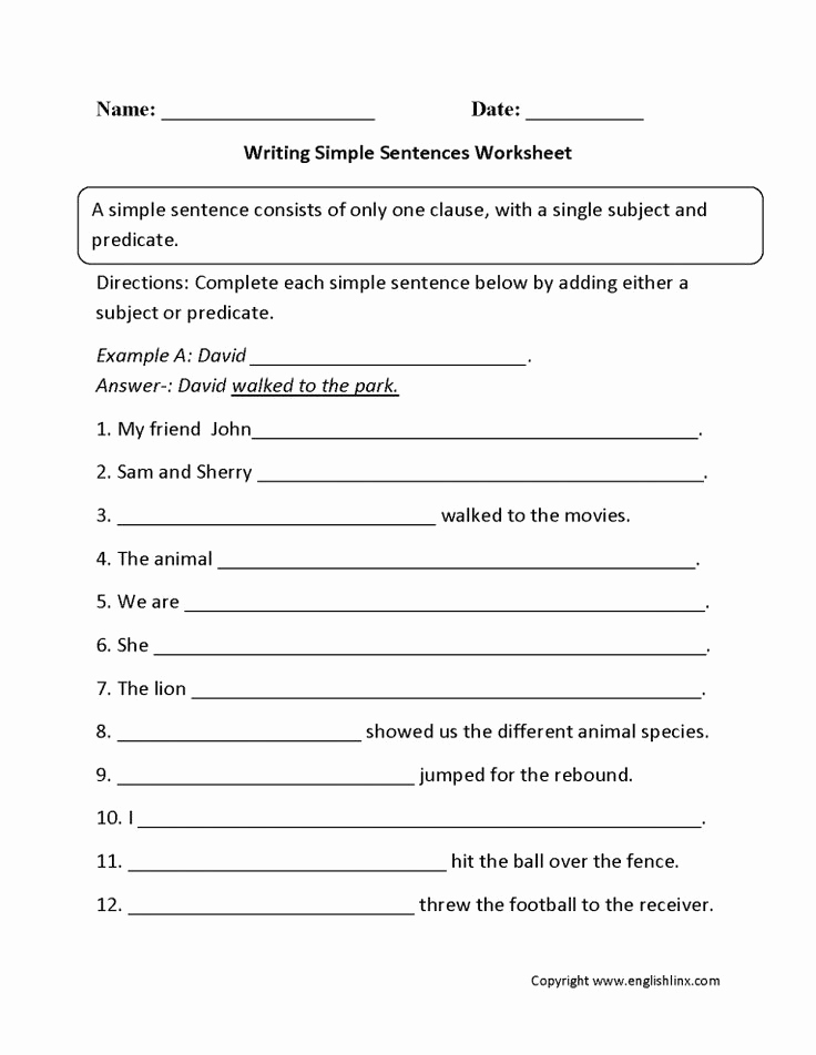 Complex Sentence Worksheets 4th Grade Best Of 12 4th Grade Sentences Worksheets