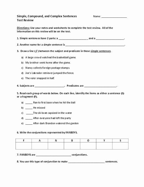 Complex Sentences Worksheets with Answers Lovely Pound Sentences Worksheet with Answers Simple Pound and