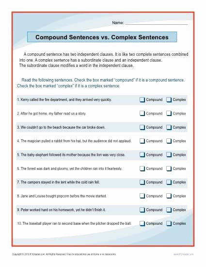 Complex Sentences Worksheets with Answers Luxury Pound and Plex Sentences Worksheet with Answer Key