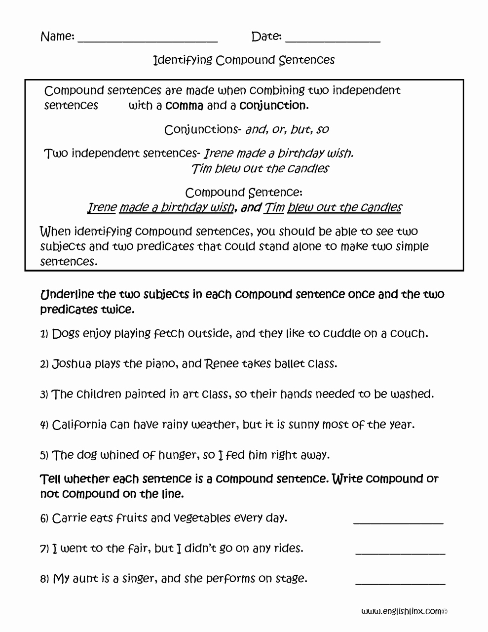 Complex Sentences Worksheets with Answers New Pound Sentences Worksheet with Answers for Class 7