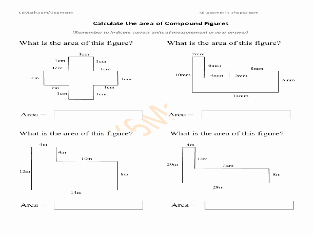 Compound area Worksheets Inspirational Calculate the area Of Pound Figures Worksheet for 6th