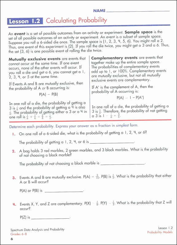 Compound events Worksheets Beautiful Probability Pound events Worksheet with Answer Key
