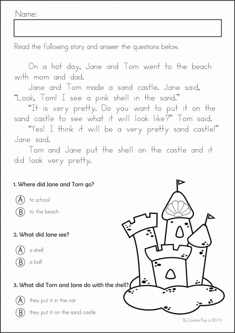 Comprehension Worksheet First Grade Beautiful 1st Grade Reading Prehension Worksheets Multiple Choice