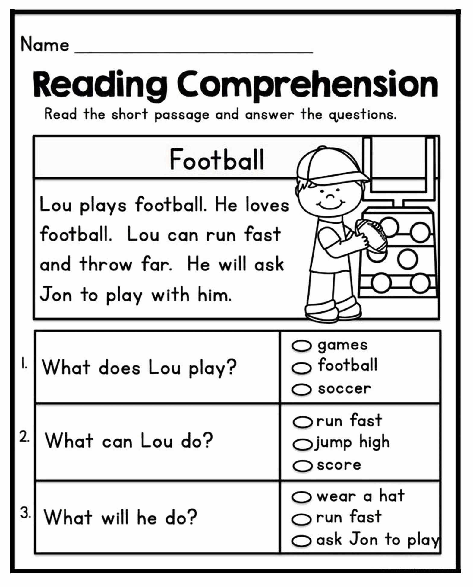 Comprehension Worksheet First Grade Luxury 1st Grade Reading Prehension Worksheets Printable Pdf