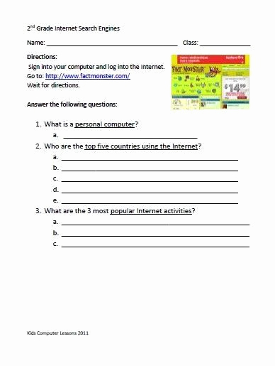 Computer Worksheets for Middle School Inspirational Puter Worksheets for Middle School In 2020