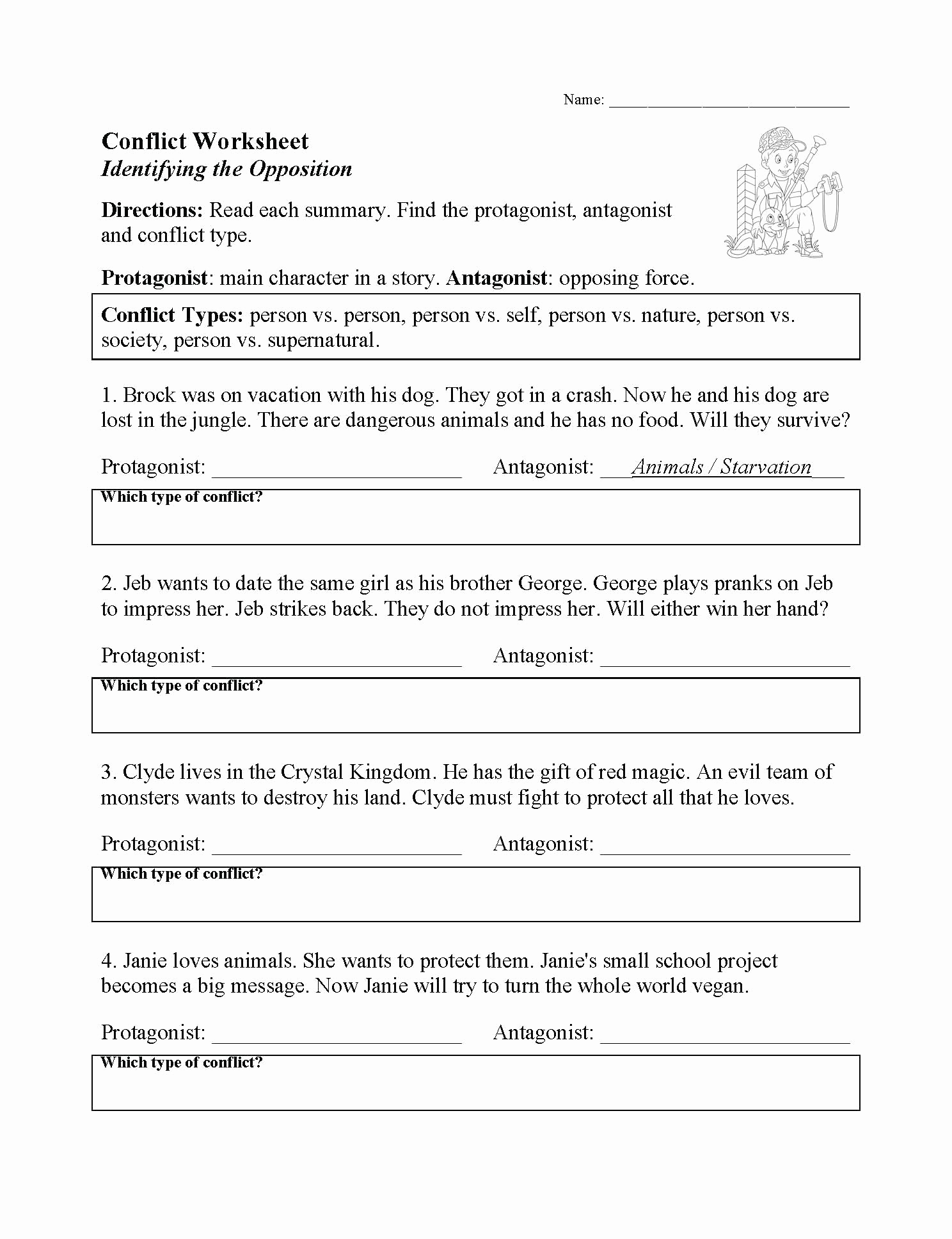 Conflict Worksheets Pdf Luxury 30 Types Conflict Worksheets