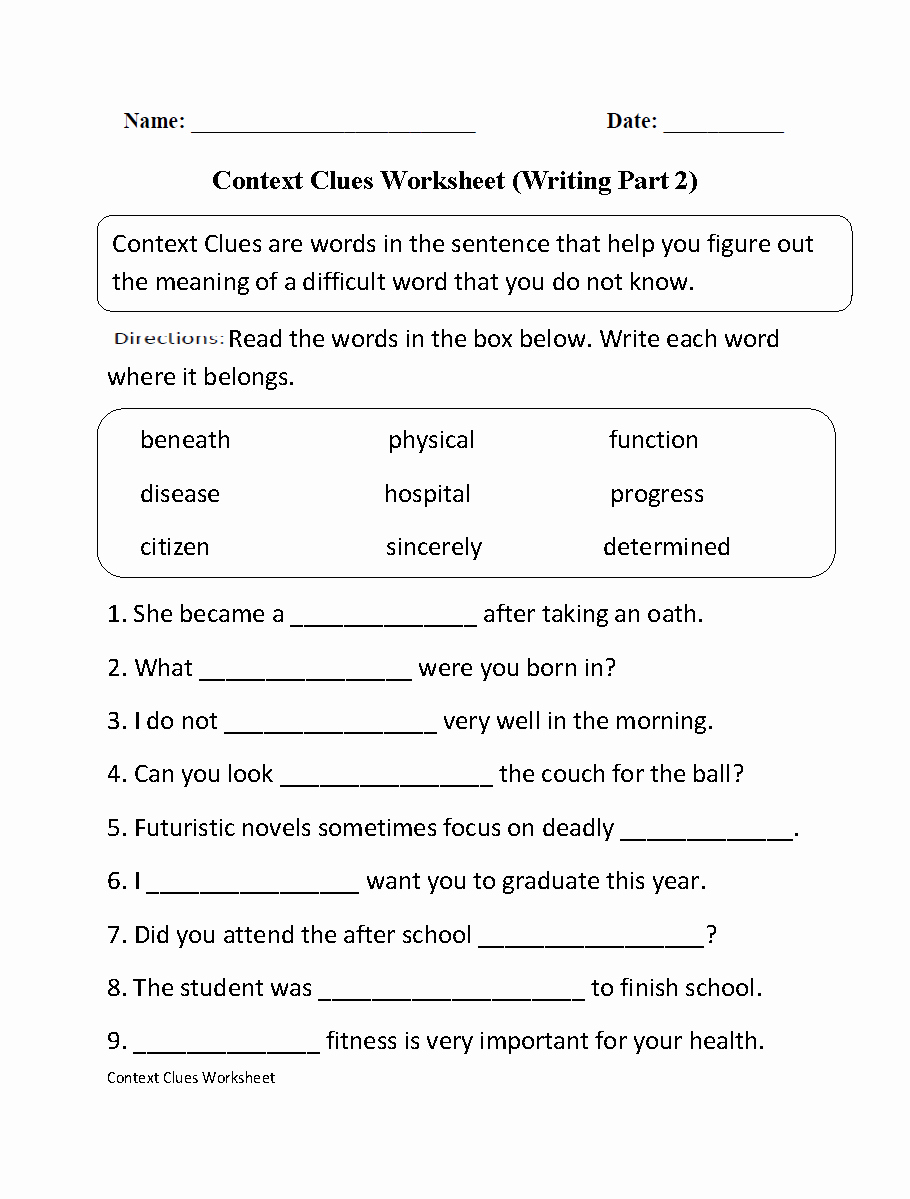 Context Clues 5th Grade Worksheets Awesome Free Printable 5th Grade Context Clues Worksheets