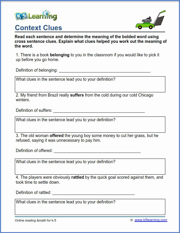 Context Clues 5th Grade Worksheets Lovely Context Clues 5th Grade Worksheets Grade 3 Vocabulary