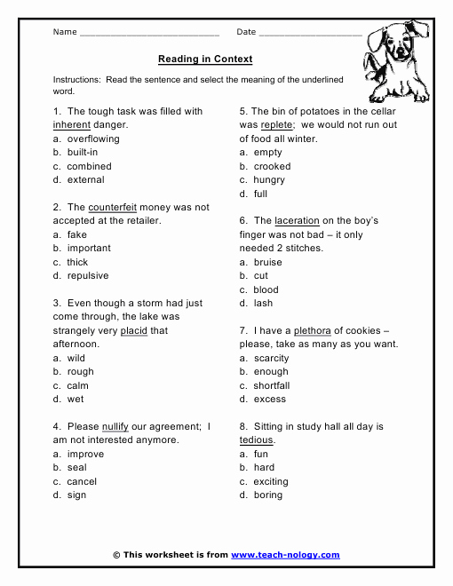 Context Clues Worksheets 1st Grade Elegant Context Clue Worksheets S – Free Worksheets Samples