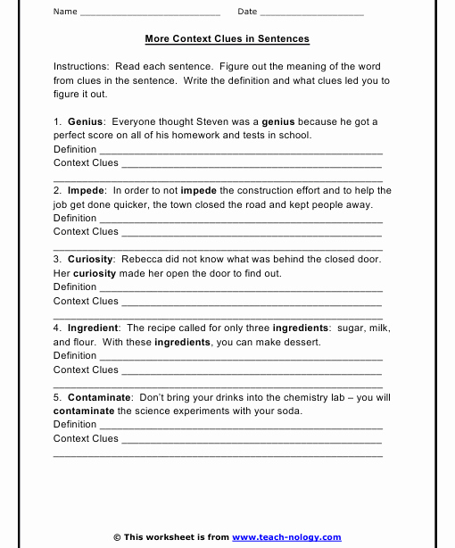 Context Clues Worksheets 1st Grade Fresh Grade 1 Context Clues Worksheets 1st Grade Kidsworksheetfun