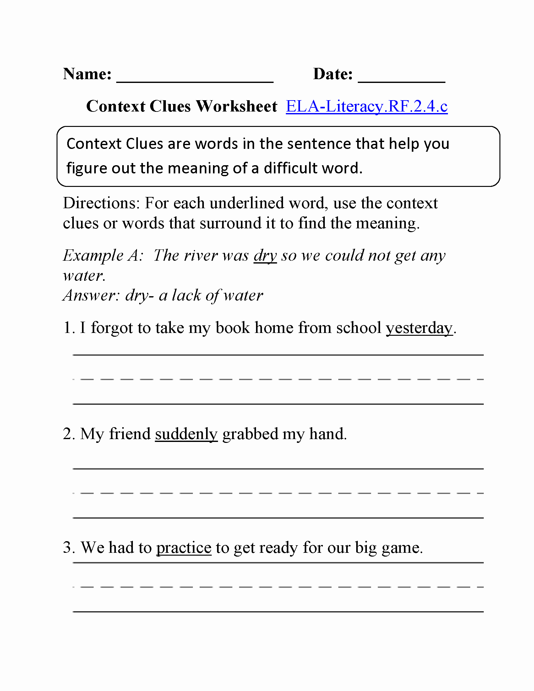 Context Clues Worksheets Second Grade Luxury 2nd Grade Mon Core