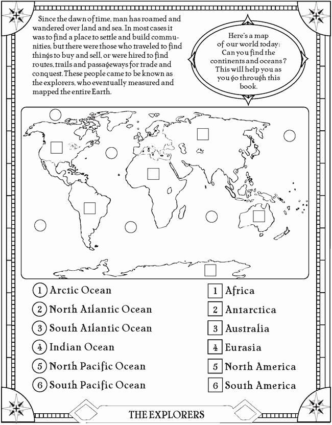 Continents and Oceans Worksheet Printable Awesome Find the Oceans and Continents Page Free Printable