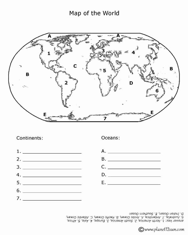 Continents and Oceans Worksheet Printable Elegant Free Printables for Kids