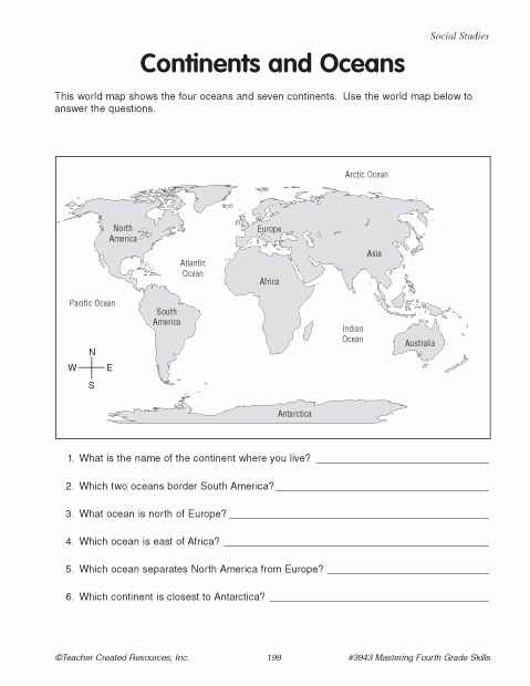 Continents and Oceans Worksheet Printable Fresh Education World Continents and Oceans