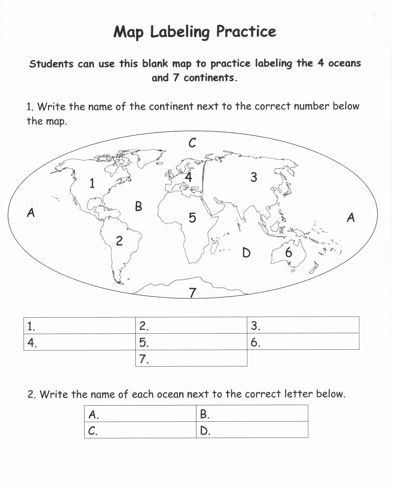 Continents and Oceans Worksheet Printable Lovely Continents and Oceans Worksheet Pdf Free thekidsworksheet