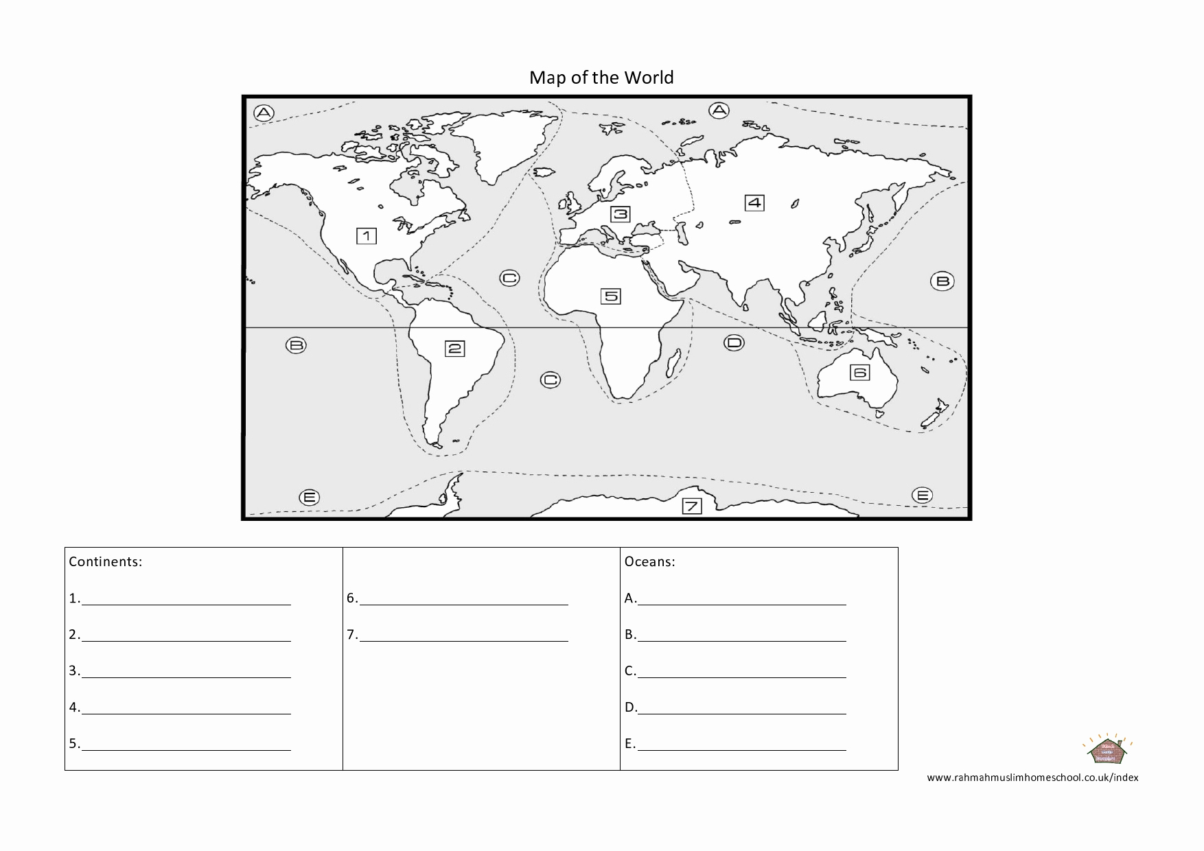 Continents and Oceans Worksheet Printable Luxury 14 Best Of Seven Continents Worksheet Printable
