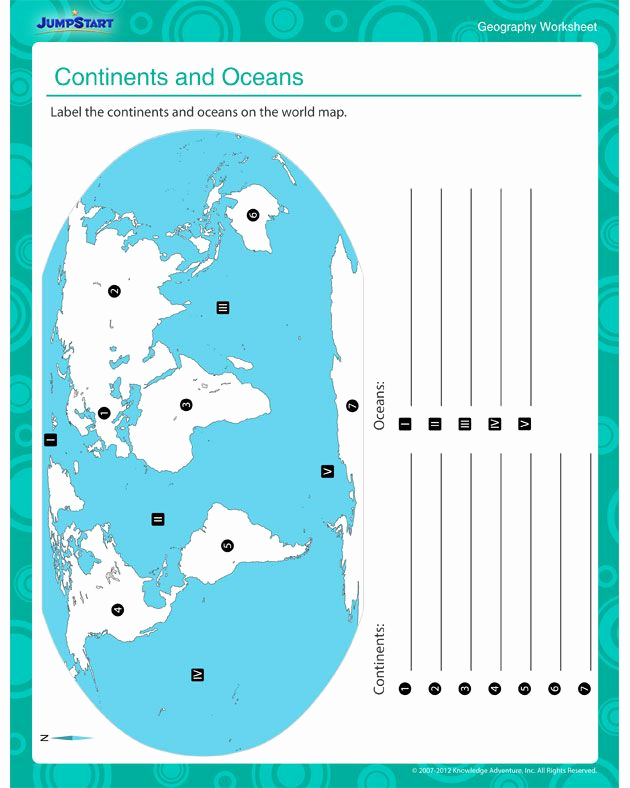 Continents and Oceans Worksheet Printable New Continents &amp; Oceans Review