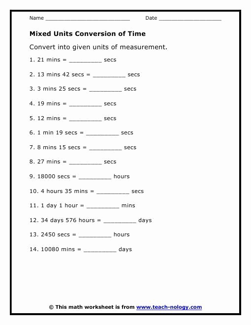 Conversion Worksheets 5th Grade Fresh Math Conversion Worksheets 5th Grade 6 [ Time Conversion