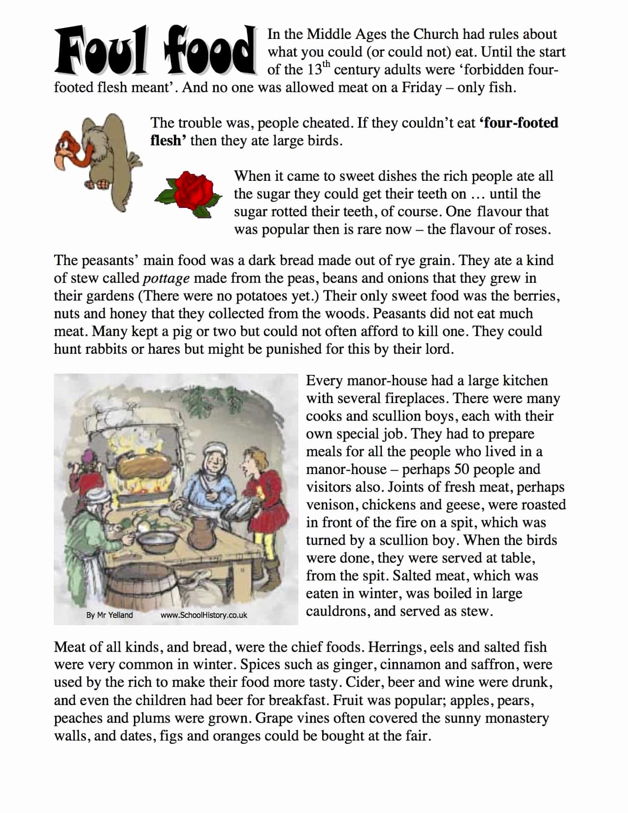 Cooking Worksheets for Middle School Elegant Foul Food In the Middle Ages Worksheet Year 8 9 Pdf Task