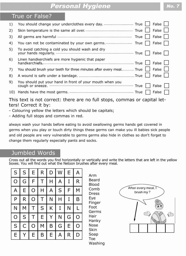 Cooking Worksheets for Middle School Fresh Middle School Health Worksheets Pdf