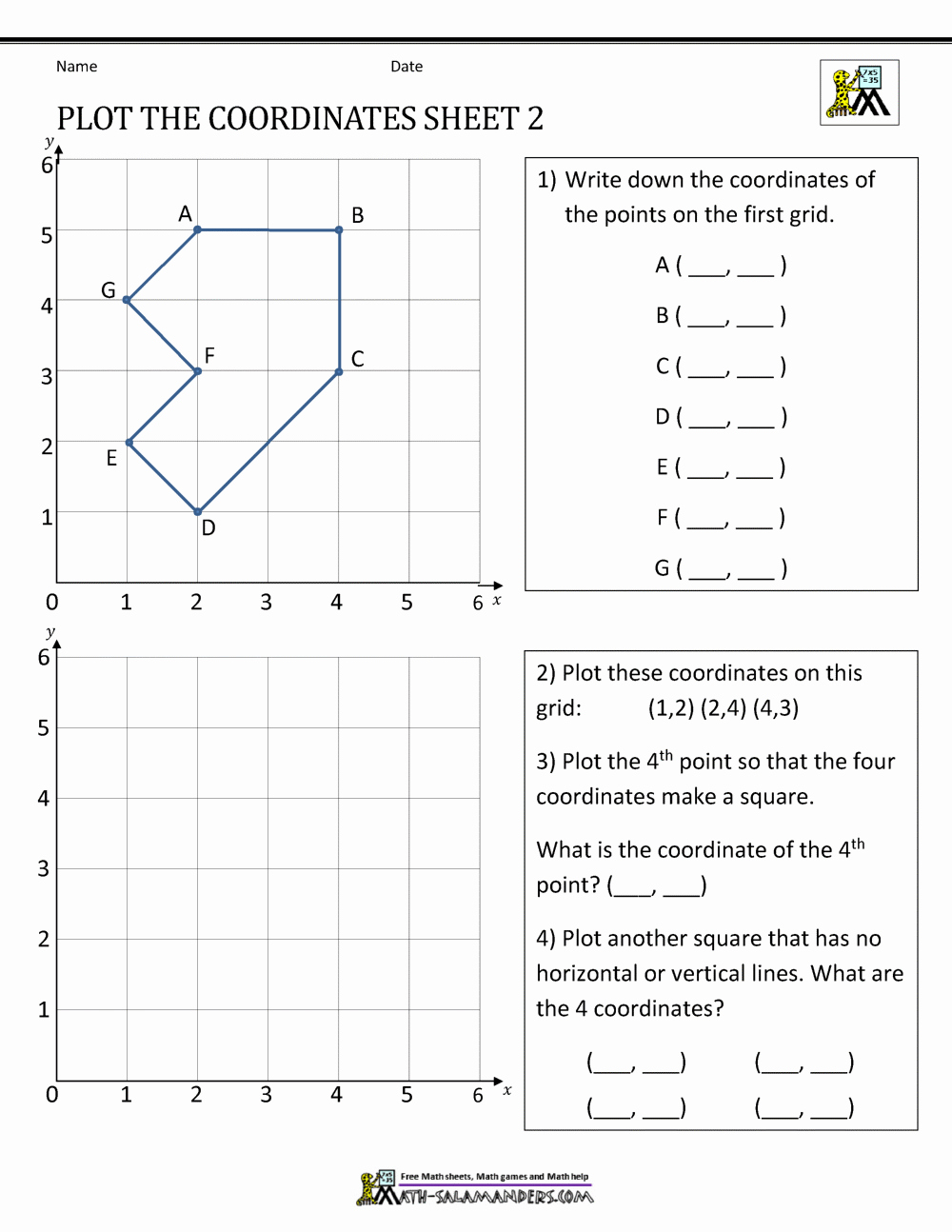Coordinate Grid Worksheets Pdf Lovely Coordinate Worksheets Simple