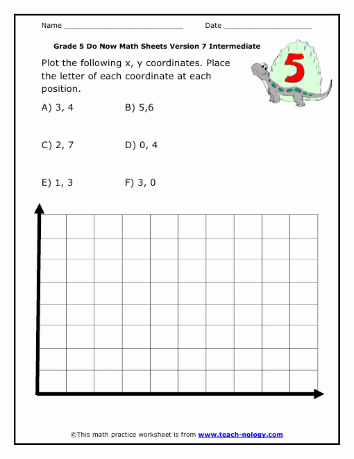 Coordinate Grids Worksheets 5th Grade Beautiful Do now Math Grade 5 Intermediate Version 7