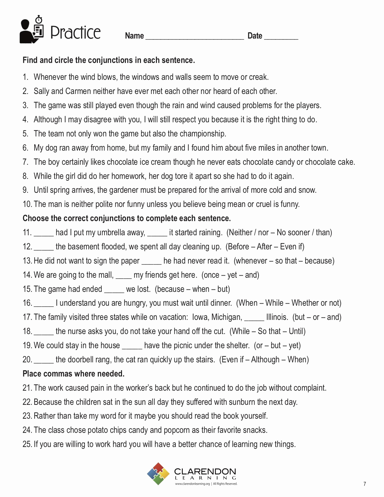 Practice 30 Professionally Correlative Conjunctions Worksheet 5th Grade Simple Template Design