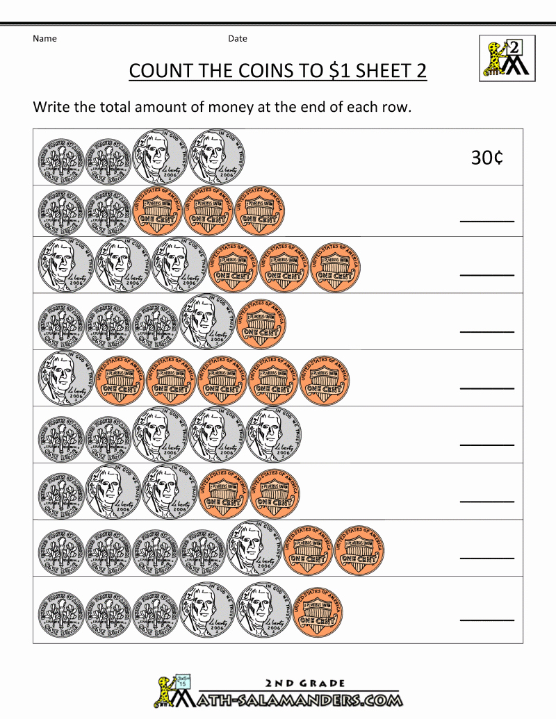 Counting Coins Worksheets First Grade Luxury Free Printable Money