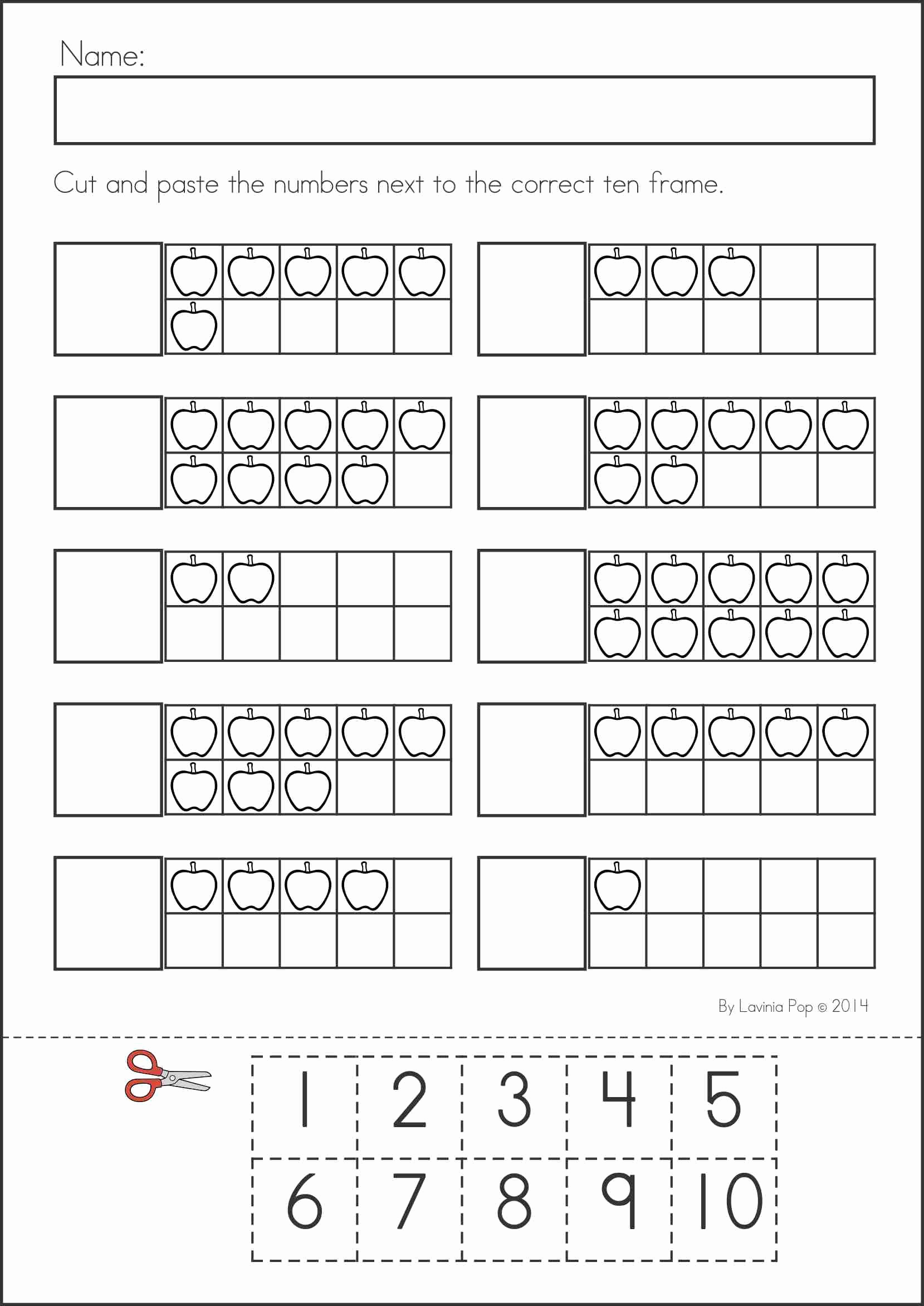 Counting Cut and Paste Worksheets Fresh Back to School Math &amp; Literacy Worksheets and Activities