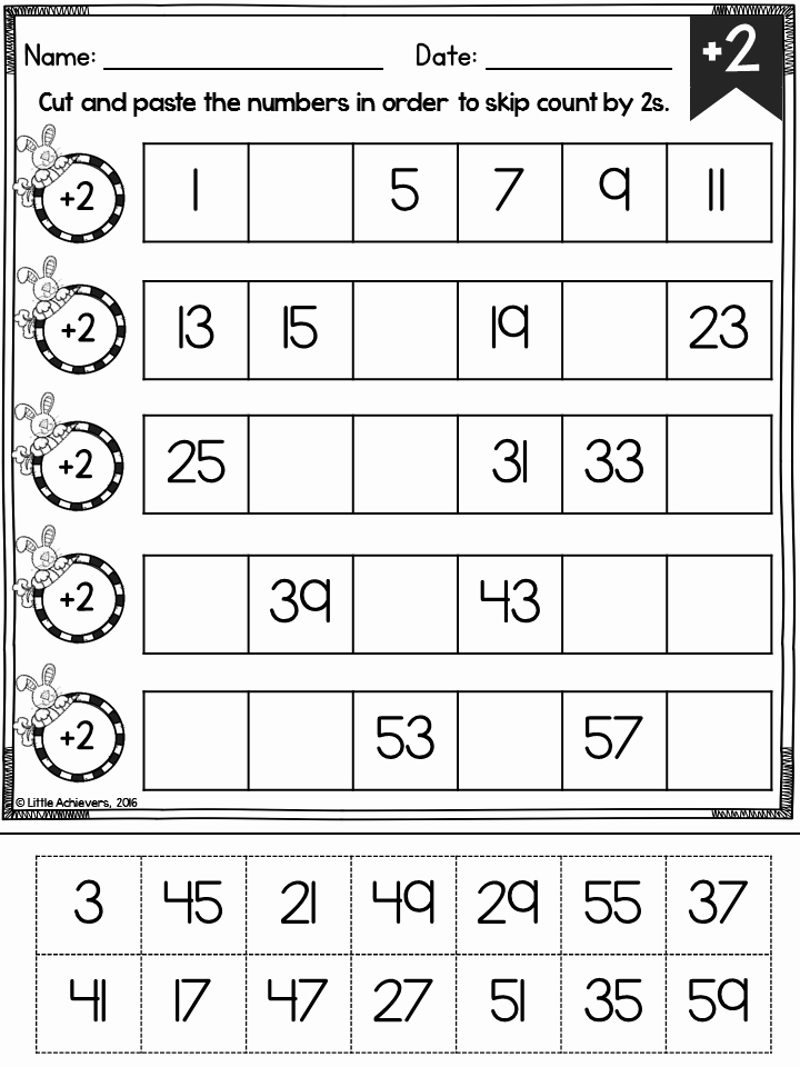 Counting Cut and Paste Worksheets New Skip Counting Worksheets Skip Counting Activities