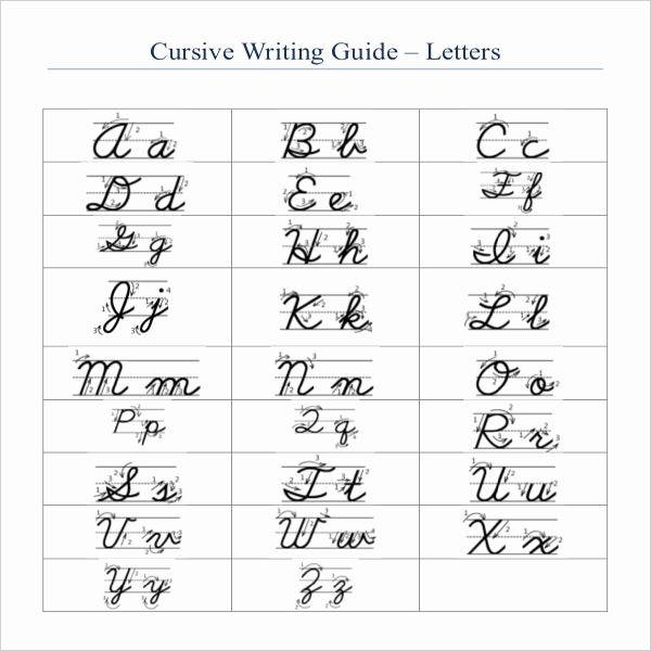 Cursive Alphabet Worksheets Pdf Fresh Cursive Writing Template – 8 Free Word Pdf Documents