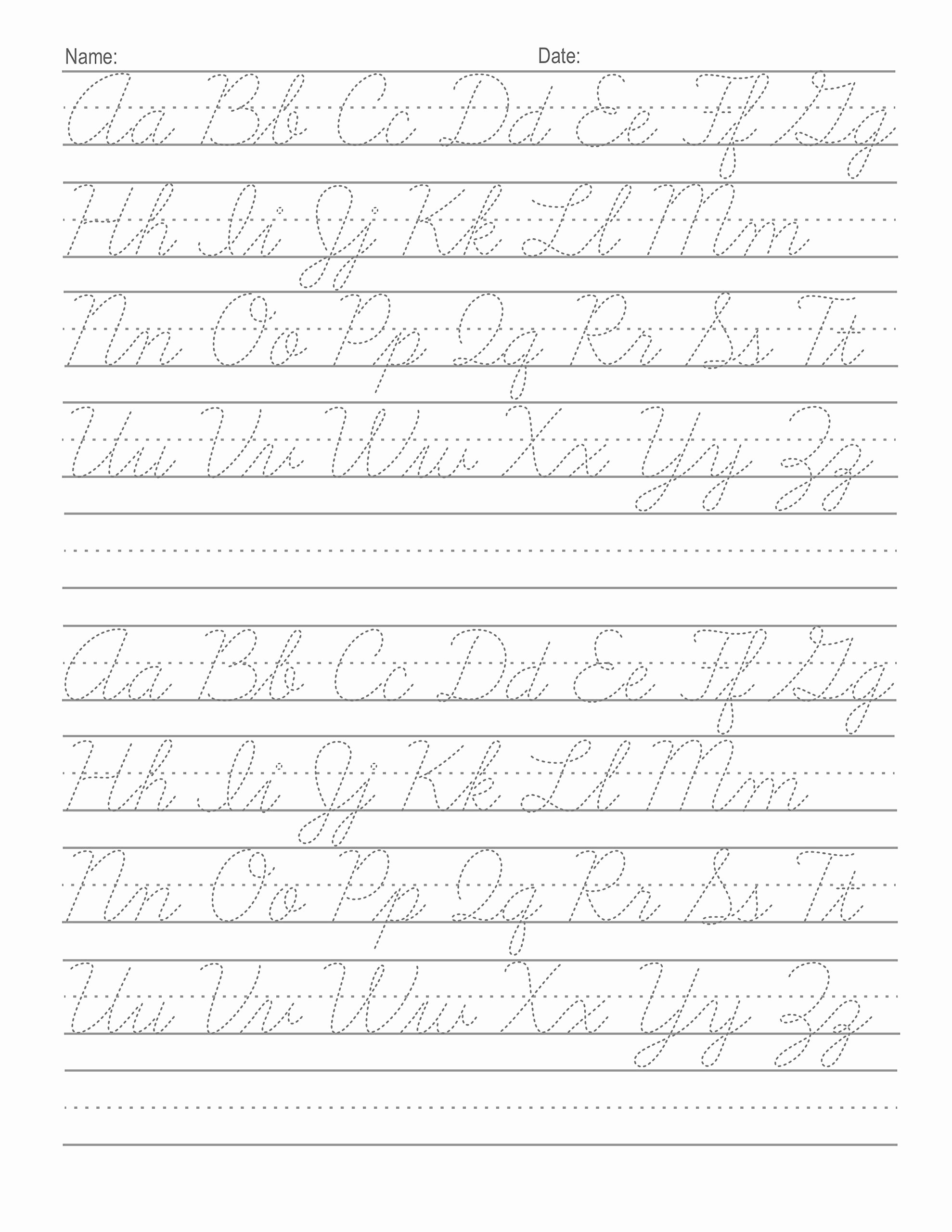 Cursive Alphabet Worksheets Pdf Luxury Cursive Alphabet Tracing Worksheets Pdf Simple Template