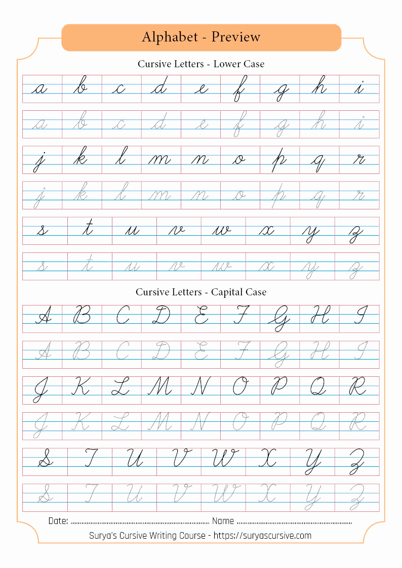 Cursive Alphabet Worksheets Pdf Luxury Free Cursive Writing Worksheets Pdf