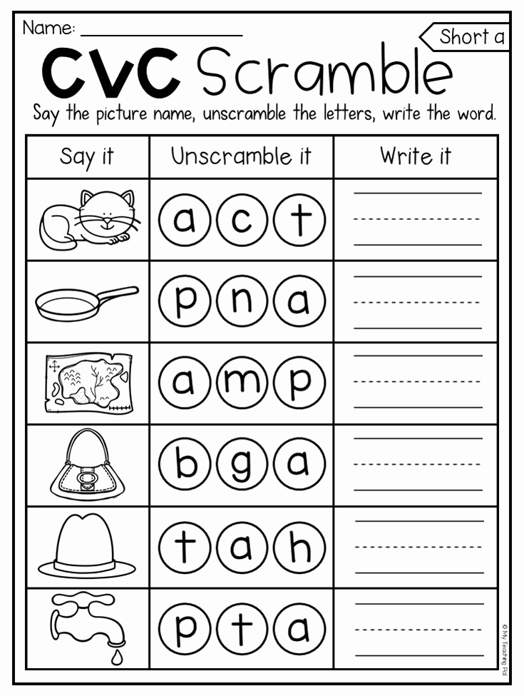 Cvc Worksheets Pdf Beautiful Mega Cvc Worksheet Pack Pre K Kindergarten Distance