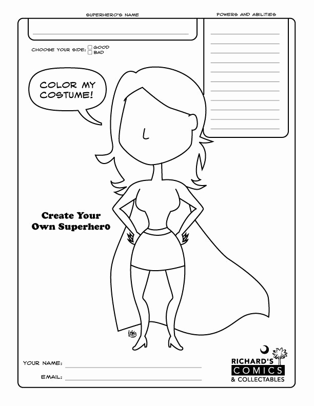 Design Your Own Superhero Worksheet Luxury Superhero Girl Template Girl Scout Try It