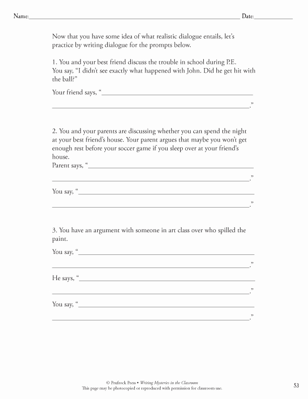 Dialogue Worksheets 4th Grade Best Of Dialogue Writing Worksheet for Grade 3 Download Worksheet