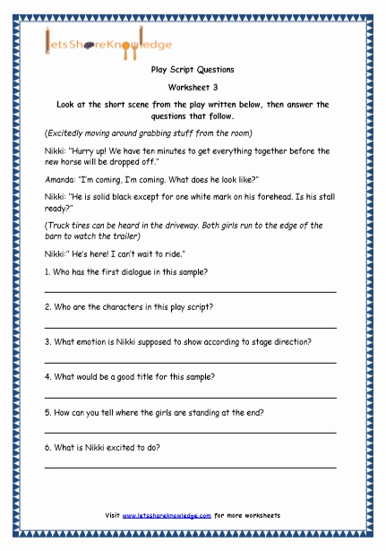 Dialogue Worksheets 4th Grade Unique Dialogue Writing Worksheet for Grade 3 Download Worksheet